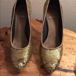 Dolce Vita Gold sequin heels